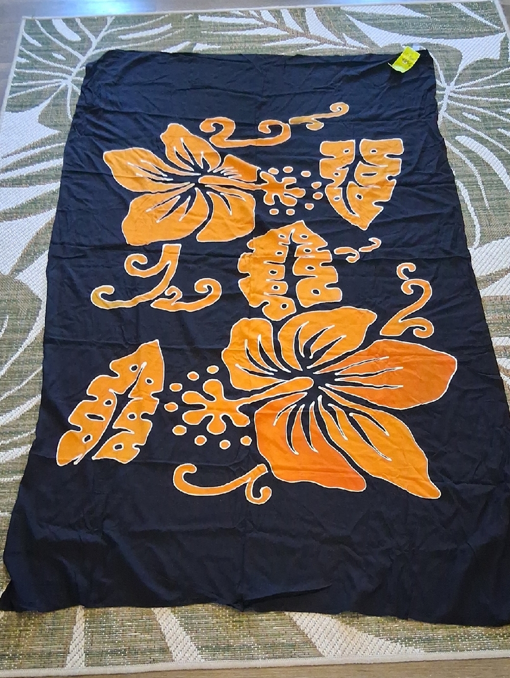 Coco Mango Gold & Black Hibicus Sarong / Wrap / Cover-up